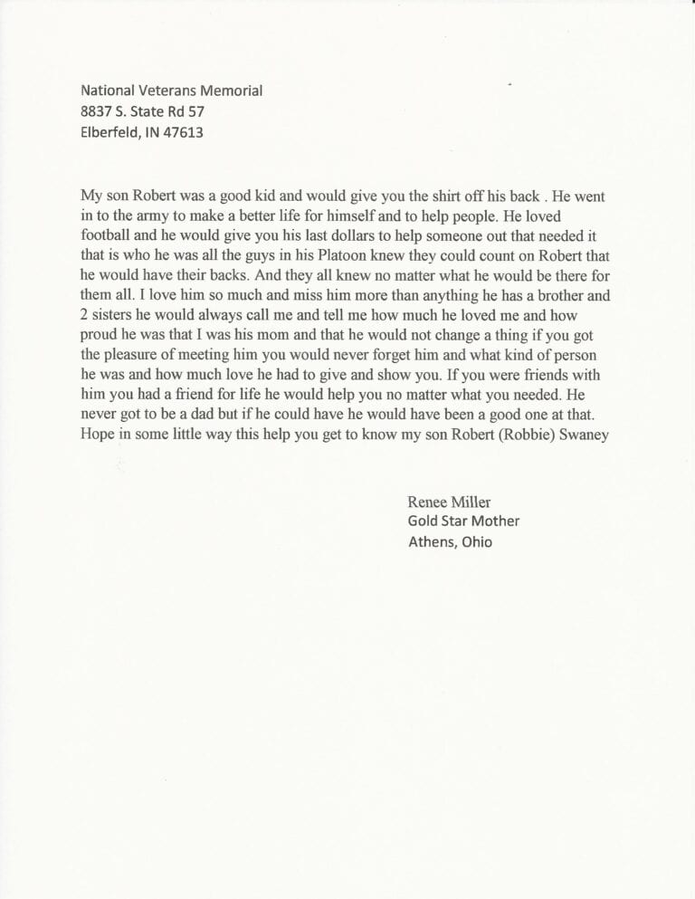 Renee Miller Letter